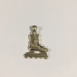 14k Yellow Gold Rollerblades Charm